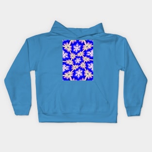 Blue and White Flower Pattern Kids Hoodie